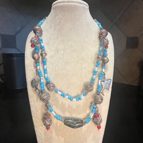 Rare Antique Guatemalan Chachal Necklace - Picture 2 of 7